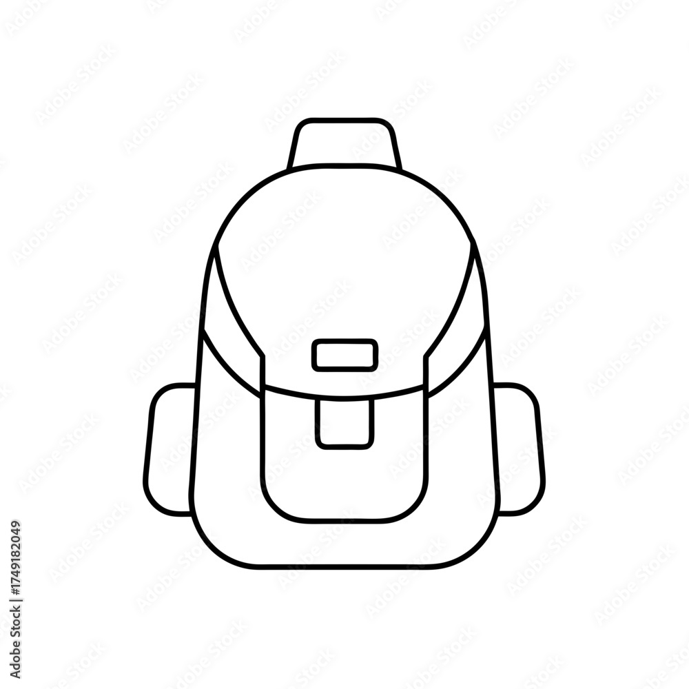 Obraz premium Outline drawing of a backpack bag on transparent background silhouette