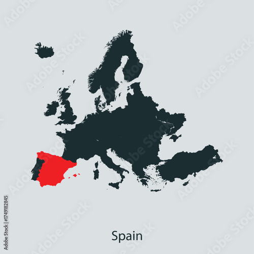 vector of Spain map	