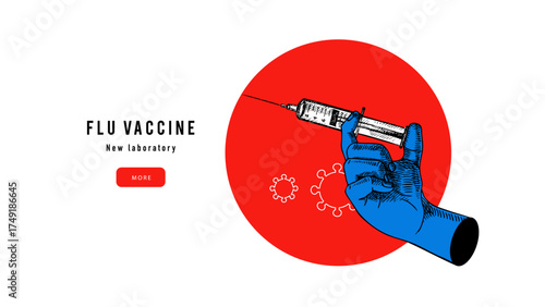 Trendy collage of sketch medical hand with syringe preparing injection. Clinical, scientific, immunization, vaccination, medical, pharmaceutical concept. Hand drawn isolated vector illustration.