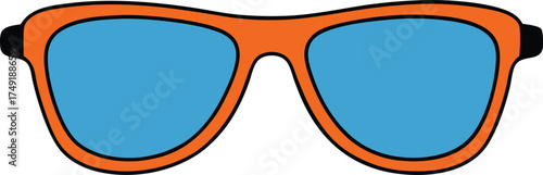 simple vector sunglasses with reflection on white