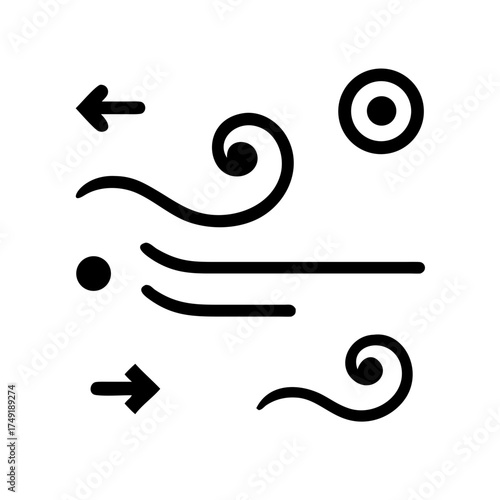 Simple wind and air flow icon