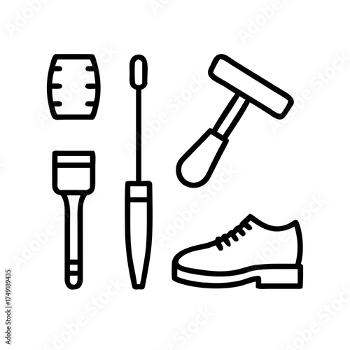 Illustration of shoe repair tools