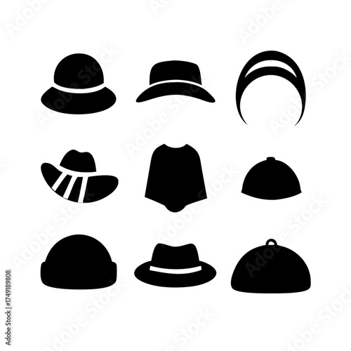 Collection of diverse hat styles, showcasing various designs