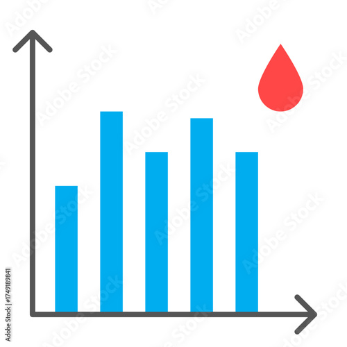 blood sugar graph flat icon