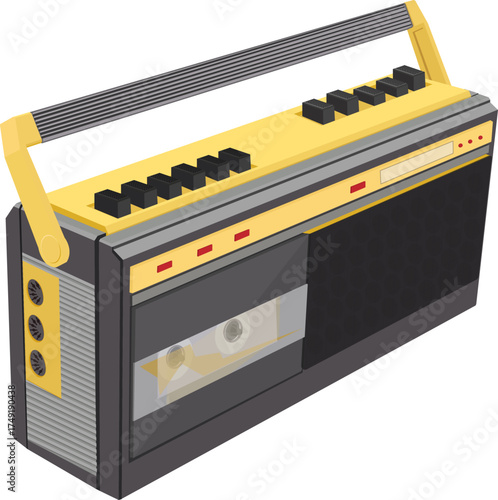 People liked to listen to the cassette recorder on the street.