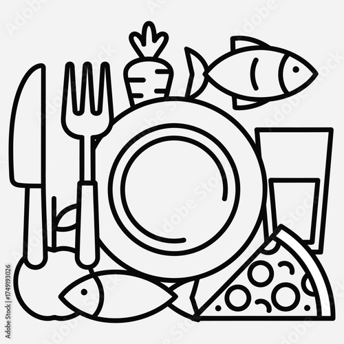 Healthy Food Plate Illustration A Balanced Diet for Wellness
