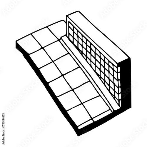 isometric grid wall and floor construction