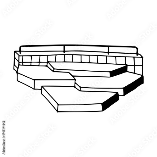 modern tiered stage and seating arrangement