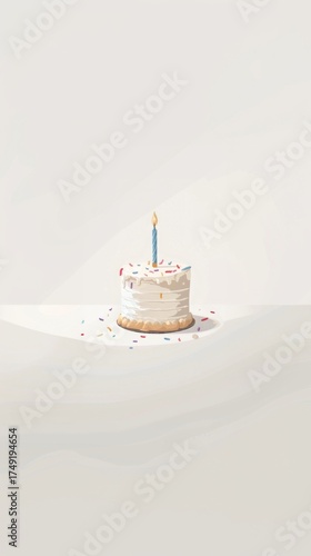 a birthday cake with a candle