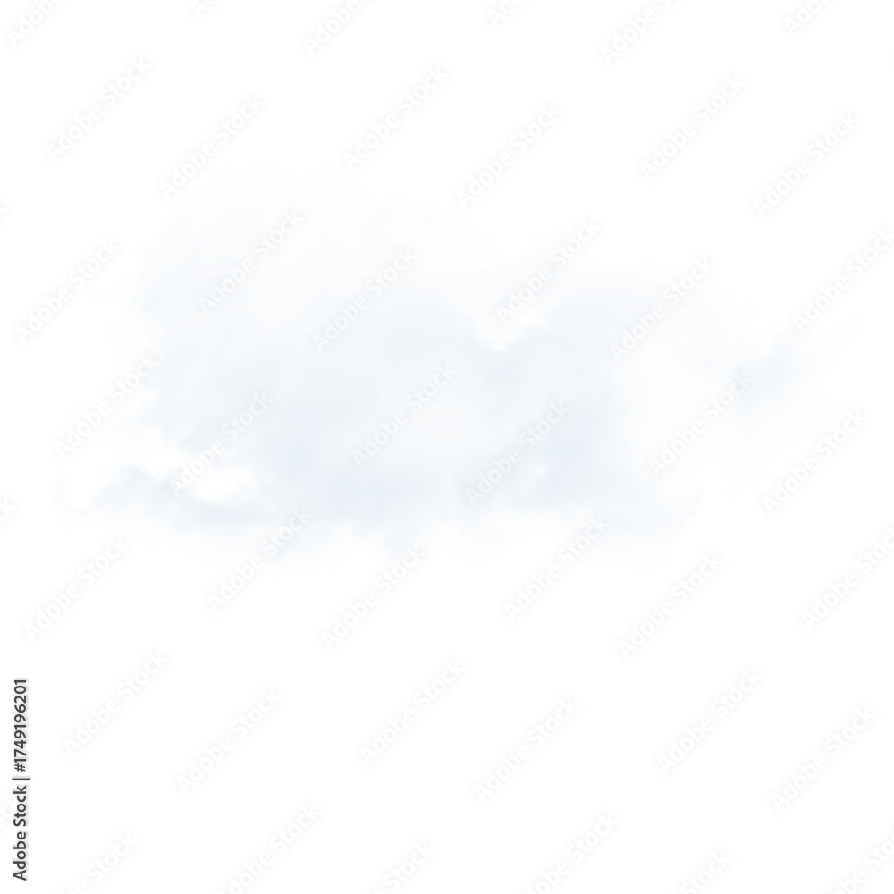 Naklejka premium Isolated fluffy white cloud against a stark black background in a simple minimalistic style on transparent background