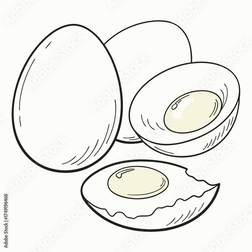 Two whole eggs and one cracked egg vector egg yolk