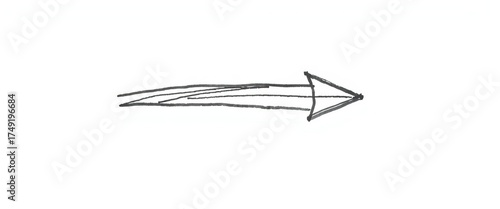 A single, hand-drawn arrow pointing right, sketched with a thick, slightly wobbly line,  left, arrow