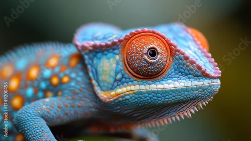 Chameleon Close-Up - A Colorful Glimpse into the Reptilian World.