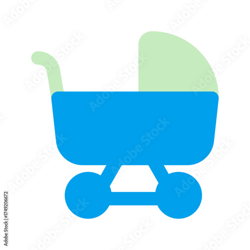 baby stroller duo tone icon