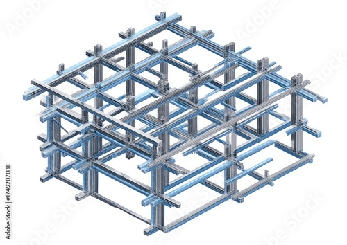 Complex, intersecting metal framework,  3D lattice structure