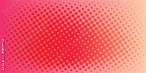 Elegant Pink orange polka dots gradient halftone background. Pop art cartoon dot texture with comic graphic design, Horizontal abstract pattern digital technology.Eps 10