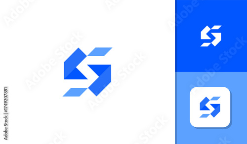 S letter logo icon design simple