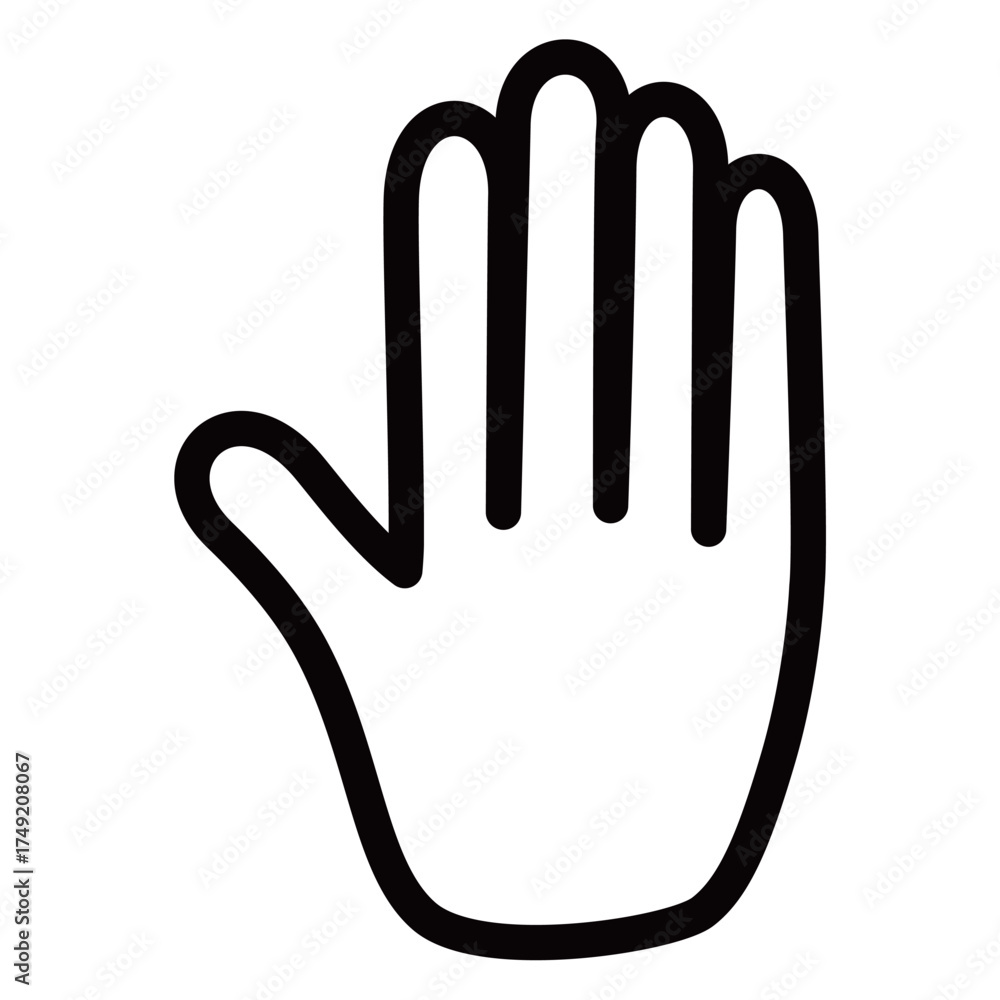 Obraz premium 手のひらを開いた停止サインのイラスト