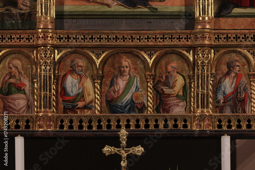 Painted Altar Detail at the St. John Lateran Basilica in Rome, Italy