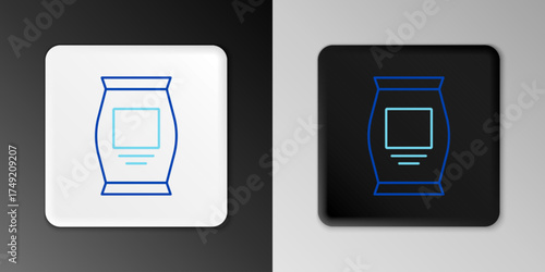 Line Fertilizer bag icon isolated on grey background. Colorful outline concept. Vector