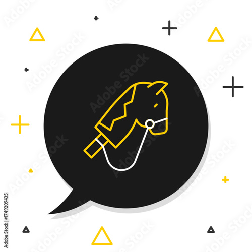 Line Toy horse icon isolated on white background. Colorful outline concept. Vector