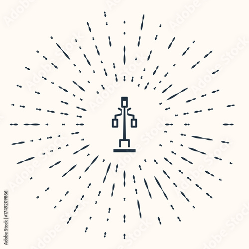 Grey Street light system icon isolated on beige background. Abstract circle random dots. Vector