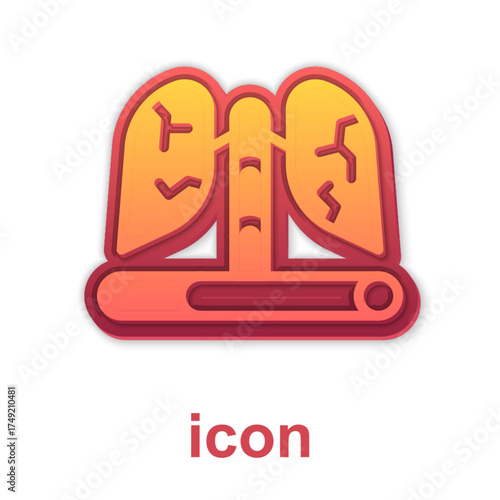 Gold Disease lungs icon isolated on white background. Vector