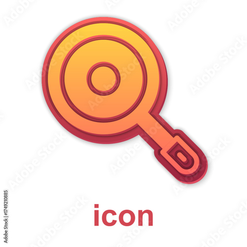 Gold Frying pan icon isolated on white background. Fry or roast food symbol. Vector