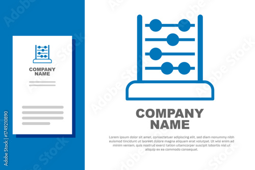 Blue Abacus icon isolated on white background. Traditional counting frame. Education sign. Mathematics school. Logo design template element. Vector