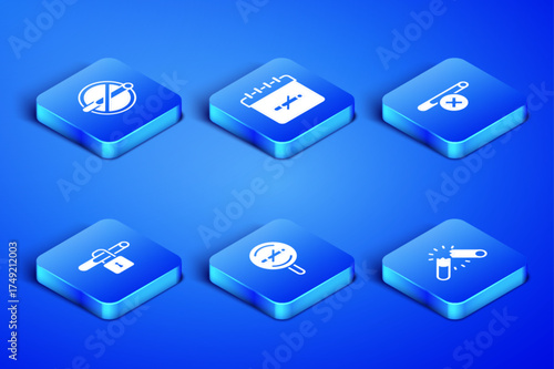 Set Broken cigarette, No smoking, days and icon. Vector