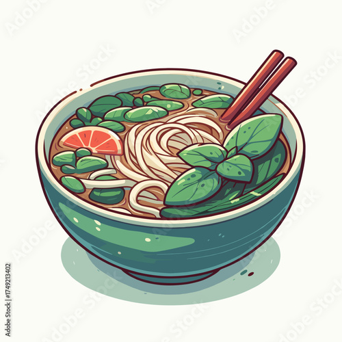 Flavorful bowl of pho soup