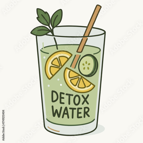 Glass of detox water with lemon