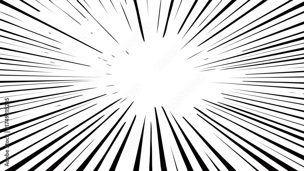 Naklejka premium Cartoon Radial Speedline Background