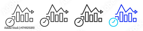 Interest Rate Risk Icon Set Collection in Creative Outline Style for Business Featuring Multiple Thickness Variations Perfect for Mortgage Backed Security