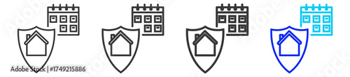 Credit Enhancement Icon Set Collection in Creative Outline Style for Business Featuring Multiple Thickness Variations Perfect for Mortgage Backed Security