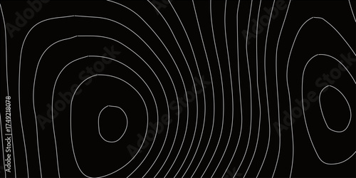 Abstract black and white background with a dynamic spiral motion design and circular lines forming a tunnel shape