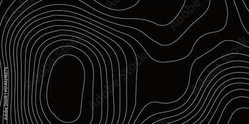 Abstract black and white background illustration with spiral light lines texture and curved shape wave pattern