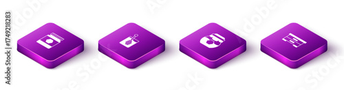Set Isometric Jar of honey, Honey dipper stick, and Hive for bees icon. Vector