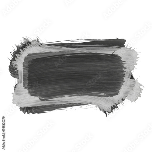 Gray brush stroke texture design element isolated on transparent background for backgrounds