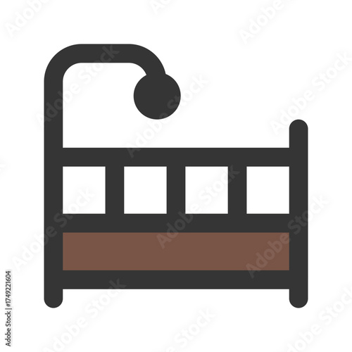 baby crib flat line icon