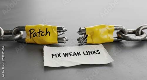 Broken Chain Representing Weak Links and Strategy for Repair