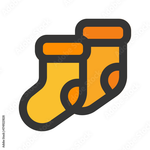 sock flat line icon