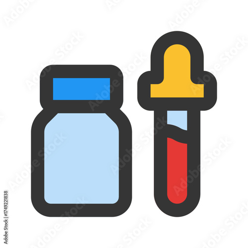 vitamin flat line icon