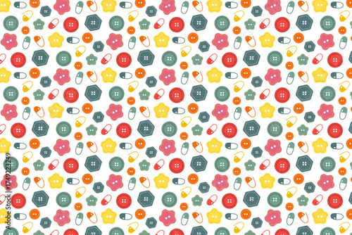 Colorful Button and Capsule Vector Pattern Illustration