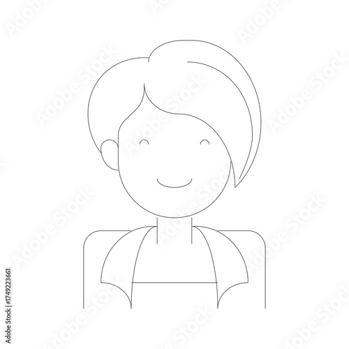 Outline Icon Of A Stylized Person Head And Shoulders With Dotted Lines And Dash Marks On A Transparent Background Representing A Simple Avatar