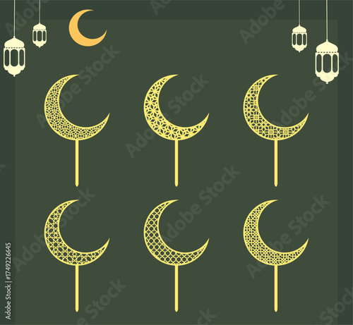 Moon pattern charm cake toppe...