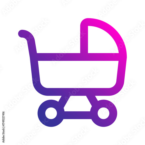 baby stroller gradient icon