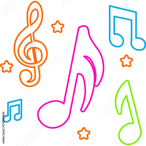 Neon Music Note 