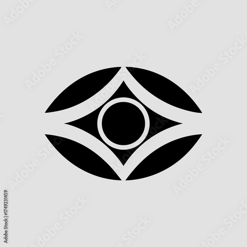 Simple eye silhouette minimal vision concept clean eyesight symbol elegant vector design with white background