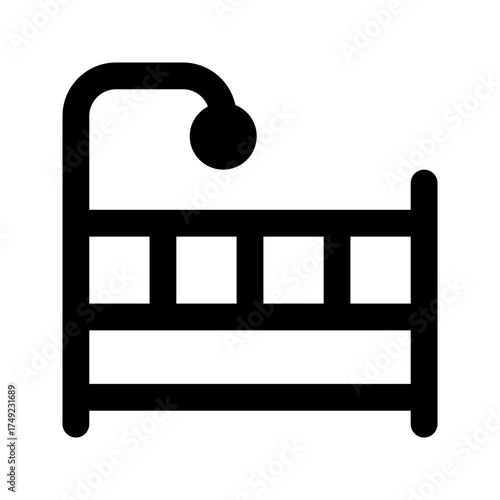 baby crib line icon